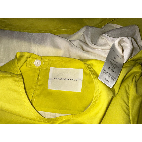 Maria McManus Mini Cocoon Dress Lemongrass Voile Sz XS Shift Tunic Yellow $590 - Picture 15 of 15